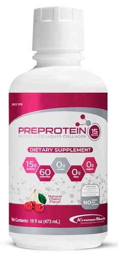 [BRSWYGQDOB6A4ETG] PreProtein 15 ® Flydende hydrolyseret Collagen Peptider Protein (16 FL Oz) - sukkerfri, Cherry Flavor, Aminosyrer, Fat Free & Gluten Free Supplement for Bariatrical Patienter, Sår Inddrivelse, Dialyse