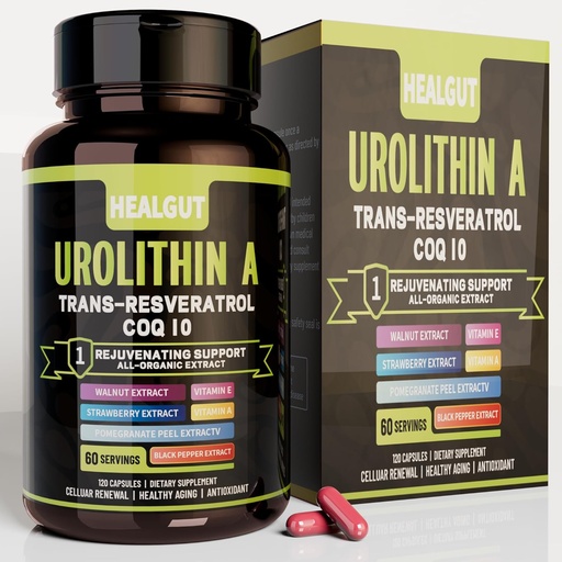 [BRSRAGIECQPBAHTL] Urolithin A Supplement for Urban Working Women: Anti-Aging Capsules with Trans-Resveratrol and CoQ10 - USA Lab Verified Support Healthy Aging and Cellular Renewal（9in1）