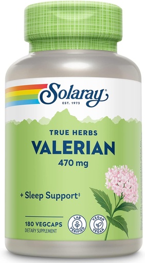 [BRSWIYQAO4EBEEYZ] SOLARAY Valerian 470mg | Relaxation Support (180 CT)