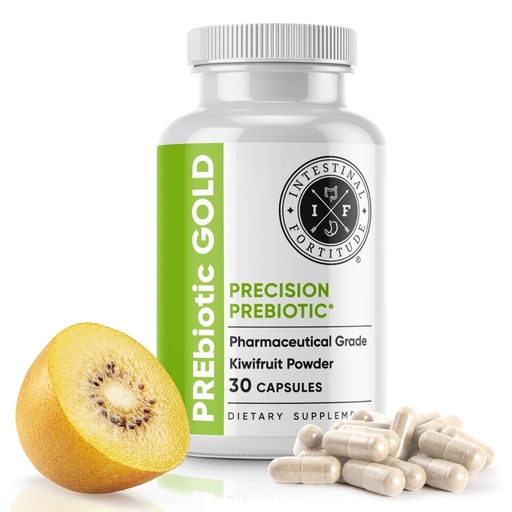 [BRSW2CQQO5YR6EI6] Intestinal Fortitude PREbiotic Gold: Kiwifruit Fiber, Butyrate & Prebiotic Restore Supplement to Support the Gut, Immune & Digestive Support, Anti-Bloating & Leaky Gut Repair, Dairy-Free Capsules