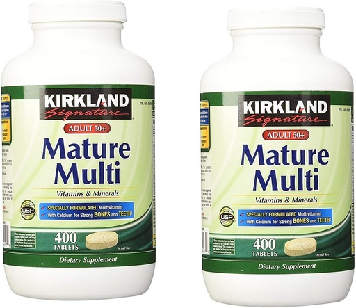 [BRSWGEIOCIFRUET7] Kirkland Signature Adulte 50+ Multivitamines et minéraux, 400 comprimés (2 paquets)