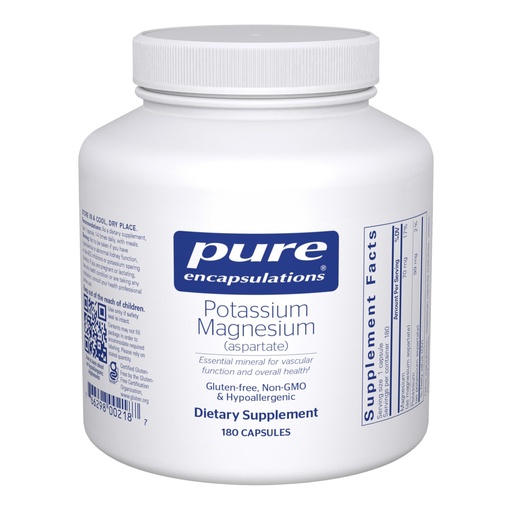 [BRSWIY36BMPA2A3C] Pure Encapsulations Potassium Magnesium (Aspartate) | Supplement to Support Heart, Muscular, Bone, and Nerve Health* | 180 Capsules