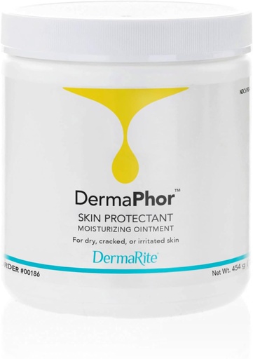 [BRSWIG3QC5YRE2DG] DermaRite DermaPhor Skin Protectant, Moisturizing Ointment - Soothes and Shields Dry, Cracked or Irritated Skin, Unscented - 16 oz. Jar, 1 Count