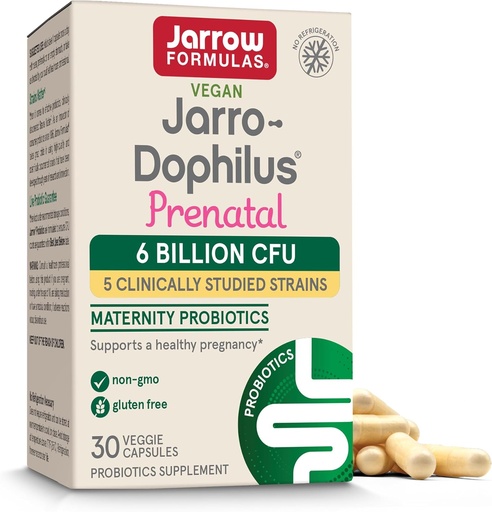 [BRSWYGQ2CACBU2DA] Jarrow Formulas® Jarro-Dophilus® Prenatal Probiotics for Women, 6 Billion CFU, Supports a Healthy Pregnancy, 30 Veggie Capsules, 30 Day Supply