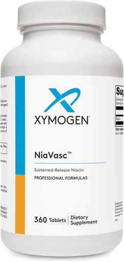 [BRSWIFD2AUGAGA3K] XYMOGEN NiaVasc Niacin 500mg - Sustained-Release Niacin for a Lesser Flushing Effect - Supports The Maintenance of Healthy Blood Lipids (360 Time-Release Tablets)