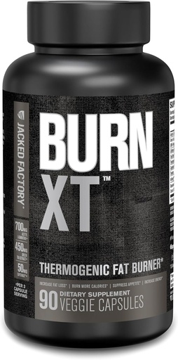 [BRSWGBD3OYDWMCLB] Jacked Factory Burn XT Black Thermogenal riebalų degiklis - Weight Loss Additive, Appetite Supply, Nootropine Energy Booster ® 124; TeaCrine, AcetylL- Carnitine, Green Tea Extract - 90 Veg Diet Pills
