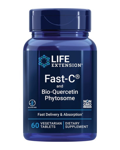 [BRSWGHDYAF4BQ2DJ] Life Extension Fast-C® and Bio-Quercetin®, Fast delivery and Absorption, Vitamin C, Fenugreek, Immune Support, Magnesium, Gluten-Free, Non-GMO, Vegetarian, 60 Tablets