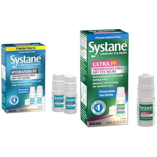 [BRSRAYYYDIHAKFYY] Systane Hydration Multi-Dose & Ultra PF Preservative-Free Eye Drops Twin Pack (2x10ml) & 10ml Bundle