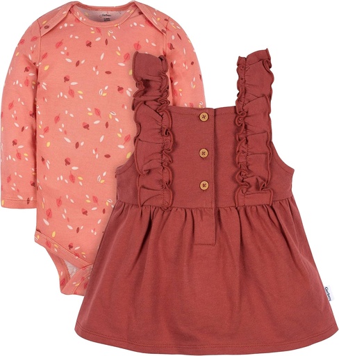 [BRSROEA5PIIQ4FDV] Gerber baby-girls Toddler 2 Piece Overall Dress Set