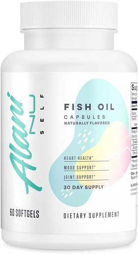 [BRSWGFQ2PMHB63DO] Alani Nu Omega 3 Fish Oil, 1500MG, 800mg EPA, 600mg DHA, Gluten-Free, (60 Softgels) 30 Servings