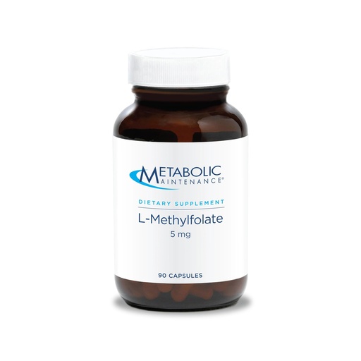 [BRSWI2T2CYIRY2Y7] Metabolic Maintenance L-Methylfolate 5 mg - Supports a Healthy Mindset - Active Folate for Methylation Support & Biochemical Reactions - Highly Bioavailable - 90 Servings - 90 Capsules