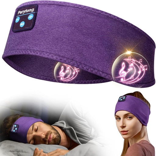 [BRSROAYCOB4G2CAU] Perytong Sleep Headphones Bluetooth Headband - יוגה, Unisex, with Immersive Stereo Sound, 10 שעות סוללה, תאימות Headband חומר