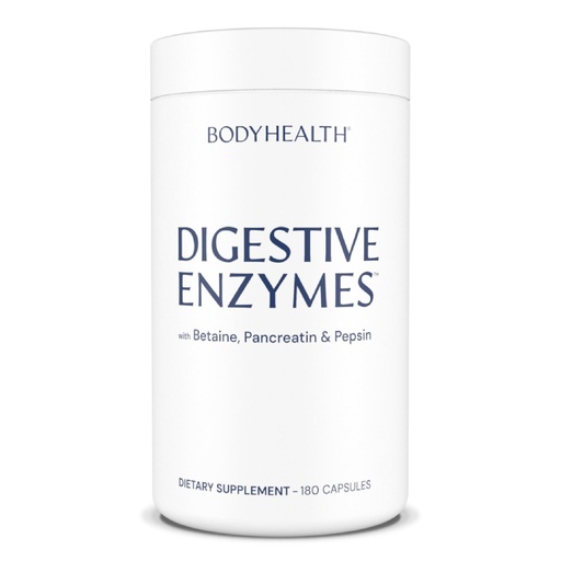 [BRSWG23QCMMAGAIZ] BodyHealth Digestive Enzymes Full Spectrum Digestive Support (180 caps), Betaine, Pepsin, Pancreatin BPP Loaded with Enzymes and Probiotics, Relief for Stomach Bloating, Heartburn, Gas, Constipation