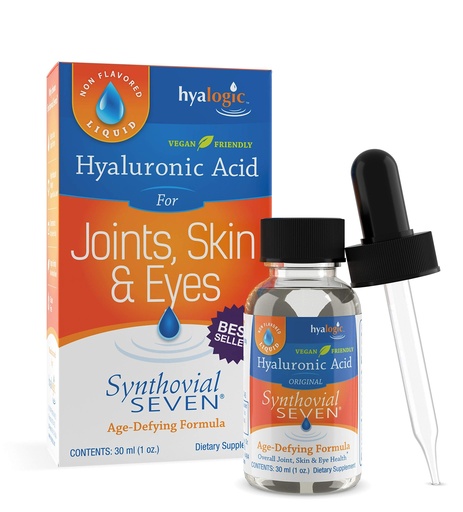 [BRSWIHLQB57Q4YI7] Hyalogic Synthovial Seven Liquid Hyaluronic Acid – Vegan Oral Joint & Skin Supplement, High Molecular Weight, Pure Hydration Support Supplements, 1 oz