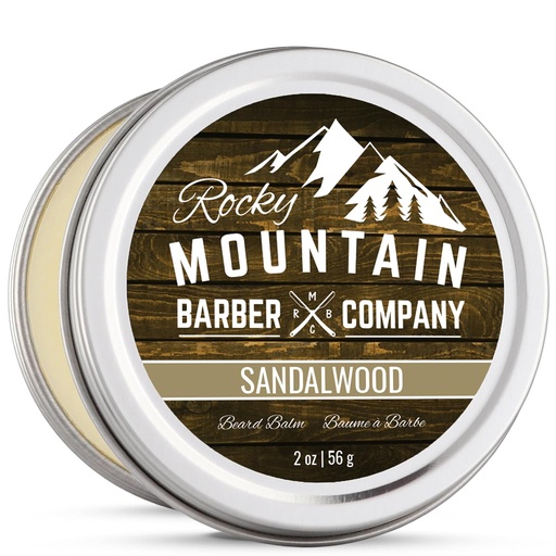 [BRSWKH3RARYWYHAU] Beard Balm - Sandalwood בלגן - רוקי Mountain Barber - עם חומצות עשירות תזונתיות ווקס, Jo Joba, Shea Butter, שמן קוקוס - מכיל שמן חוללווד אמיתי שמן