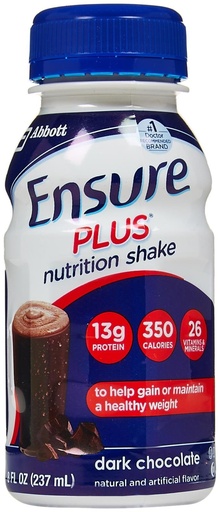 [BRSWIGD3BVYRKGDE] Ensure Plus Nutriton Shake Dark Chocolate - 6 PK
