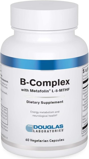 [BRSRMYYFCINQIG37] Douglas Laboratories B- Complex Metafolinnal - Átfogó B vitamin kiegészítés - Energia és agy egészségügyi támogatás * - Folate, Biotin & Thiamin - Non-GMO - 60 Vegetáriánus kapszula