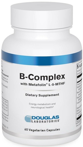 [BRSRMYYFCINQIG37] Douglas Laboratories B-Complex with Metafolin - Comprehensive B Vitamin Supplement - Energy & Brain Health Support* - with Folate, Biotin & Thiamin - Non-GMO - 60 Vegetarian Capsules