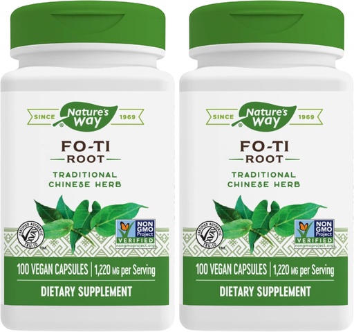 [BRSRAY3ROEDQAGTO] Nature's Way Fo-Ti Root, Traditional Chinese Herb, 1,220 mg per Serving, 100 Capsules (Pack of 2)