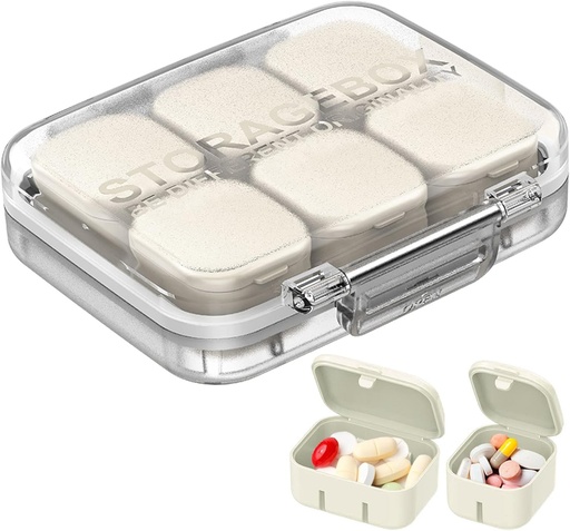 [BRSW2EICCB7GYFI4] Pill Organizer SOFISO 4/6 Grid Free Assembly Travel Medicine Organizer 10 Day Pill Organizer Portable Pill Box Waterproof Pill Case Daily Medication Carry Case for Vitamins, Fish Oils, Supplements
