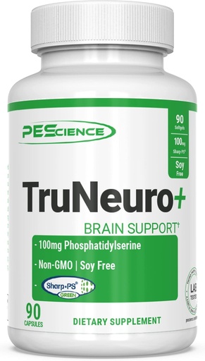 [BRSRMCQEDMHRAALD] PEScience TruNeuro, Phosphatidylserine Brain Booster Nootropic, 100mg, 90 Capsules