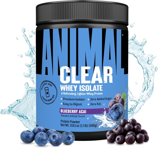 [BRSROAIEOAFAGH3G] Clear Whey Isolate Protein Powder - Helppo syödä ja sekoittaa, 5g BCAA, herkullisen mehukas, Päivitä milloin tahansa juoda miehille ja naisille, Mustikka Acai 125g (5 tarjoilua)