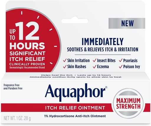 [BRSRMCT7BUJQIDLL] Aquaphor, Itch Relief Ointment 1% Hydrocortisone, 1 Ounce