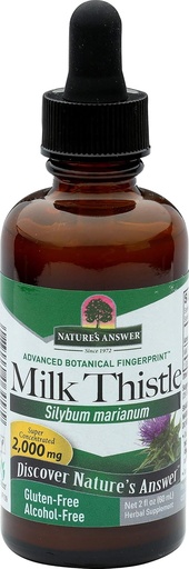 [BRSWKH3YOIIRG2LZ] Nature's Answer Milk Thistle Extract | 건강한 간기능 향상 | 클렌징 및 해독 보충 | Non-GMO, Kosher Certified & 글루텐 프리 1oz (2 팩)