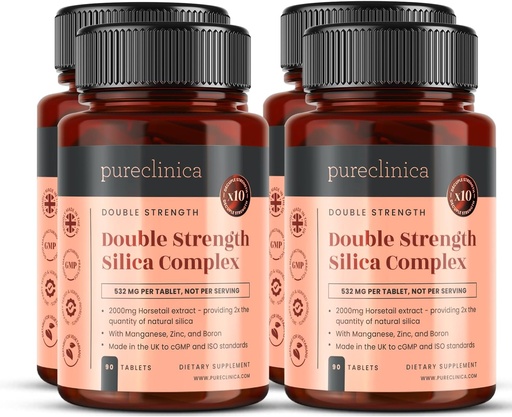 [BRSWGED5BMCREELL] Double Strength Silica Complex 12 kuukauden toimitus! (2000mg Horsetail Extract x 360 tablettia(4 pullo 90))