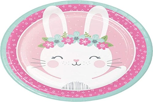 [BRSWGGT2OYPQE23H] Creative Converting Party Supplies, Bunny Party Paper Plates, Plate Dinner, Multicolor, 8.75", 8ct