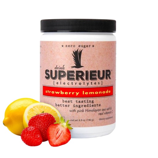 [BRSRAZL3B55RQDQ4] Superieur Electrolytes–Plant Based Electrolyte Supplement w/Sea Minerals for Hydration & Recovery–Keto Friendly, Non-GMO, Zero Sugar, Vegan Healthy Sports Drink Powder–Strawberry Lemon(70 Serv)