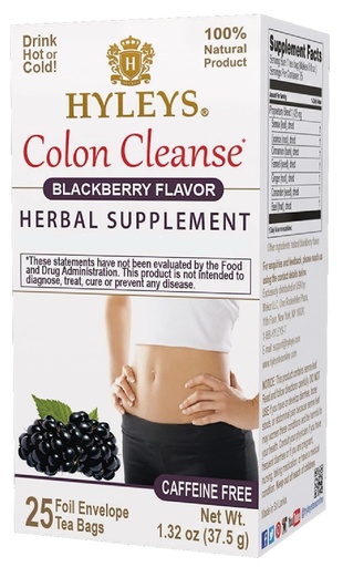 [BRSWYZAKAAIAEA33] Hyleys Colon Cleanse Tea Blackberry Flavor - 25 sacchetti di tè (12 Pack - 300 sacchetti di tè totale)