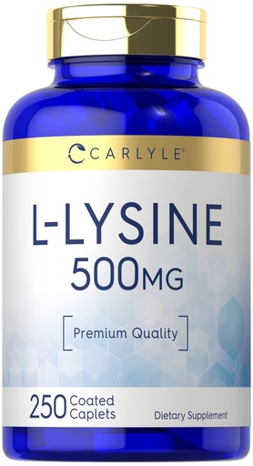 [BRSROEA5OIPG2FAU] Carlyle L-Lysine 500 mg | 250 Caplet Capsules | Amino Acid Supplement | Vegetarian, Non-GMO & Gluten Free
