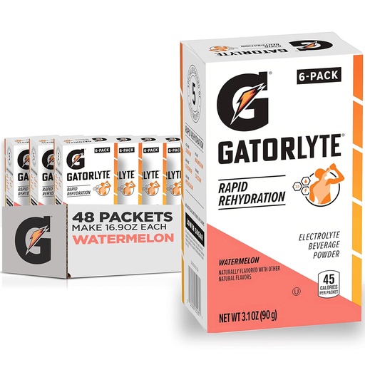 [BRSRMAQHOEMRGDTJ] Gatorlyte Powder, Watermelon, Makes 20 Fl Oz (Pack of 48)