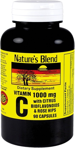 [BRSWIZ33OBYB6CTE] NAT B VIT C W/BIO&RH CP 1000MG 90 by Nature's Blend