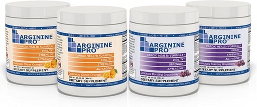 [BRSWGZL2PMGRO2TF] L-ARGININE PRO | 5,500mg L-Arginine Plus L-Citrulline 1,100mg Orange & Grape Powder Drink Mix Supplement for Increased Nitric Oxide Production