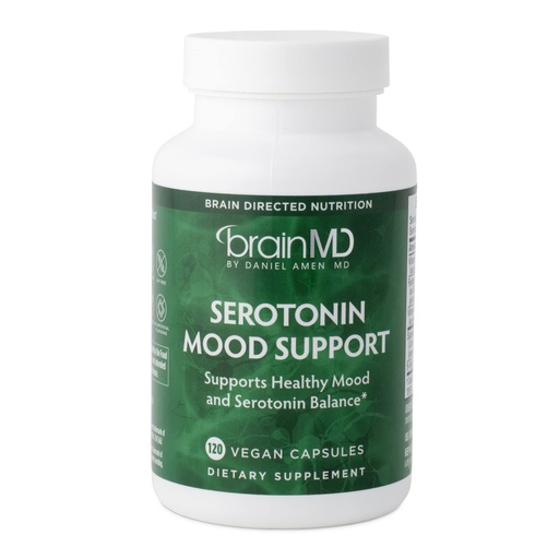 [BRSWI2YTDMGQCDDM] BRAINMD Dr Amen Serotonin Mood Support - 120 Capsules - Supports Healthy Serotonin Balance - Gluten Free - 30 Servings