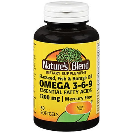 [BRSWIED3PICQYADM] Nature's Blend Omega-3-6-9 1200mg Softgels 60 Ct