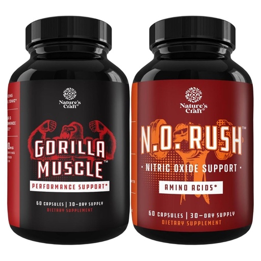 [BRSW2HANDMNBGFLF] Bundle of Extra Strength Testosterone Booster with Horny Goat Weed Maca Root Tongkat Ali & Saw Palmetto Extract & Nitric Oxide Pills for Men with L-Arginine L-Citrulline Amino Acids for Muscle Growth