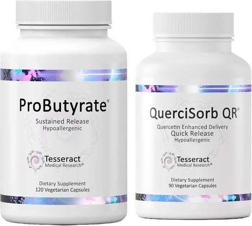 [BRSRAGIQPJ7RSHQ7] Tesseract Gut & Immune Support Bundle – ProButyrate 600mg & QuerciSorb Quercetin 400mg, 120 + 90 Capsules, Hypoallergenic, Gastrointestinal & Immune Health