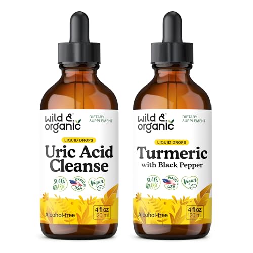 [BRSRAGITPIORM3T2] Wild & Organic Uric Acid Cleanse Tincture 4 fl oz & Turmeric Tincture 4 fl oz