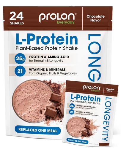 [BRSROCD6CEAWY2AZ] ProLon Longevity Plant Based Protein Powder | Muscle Synthesis & Repair, Healthy Aging, Boost Performance | Vitamins, Gluten Free, Amino Acids, Antioxidants | 25g of Protein | Chocolate, 24 Packets