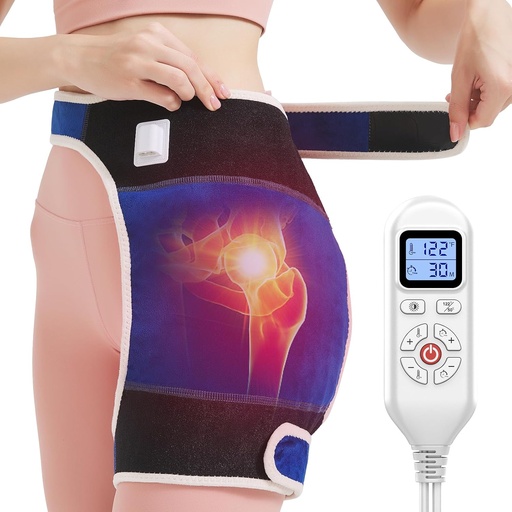 [BRSRAFQ5BVYQ4H3L] Hip Heating Pad for Hip Pain Relief,Hip Support Brace for Sciatica Pain Relief,Heated Hip Brace with Auto Shut Off,Lower Back/Thigh/Buttock Electric Heat Pad for Men Women,86℉-158℉ Adjust