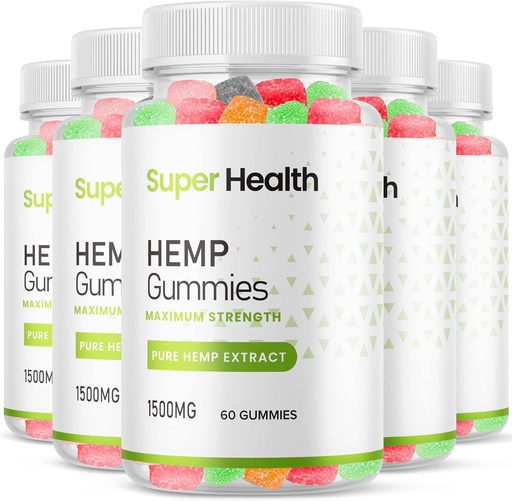 [BRSROYLQAQDRU3D4] (5 Pack) Super Health Hemp Gummies - Official Formula - Super Health Gummies Extra Strength with 25mg Per Gummy and 1500mg per Bottle, Assorted Flavors Gummies Maximum Strength New 2023 (300 Gummies)