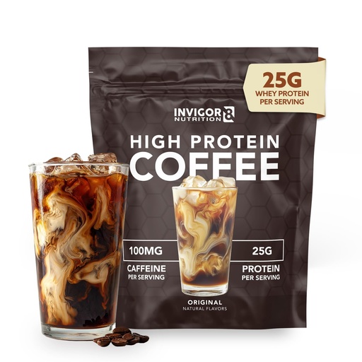 [BRSRAAQRCAMBQC33] INVIGOR8 High Protein Coffee Powder 25 Grams Whey Isolate100mg Natural Green Tea Caffeine | 0 Added Sugar Keto Gluten Free 99.9% Lactose Free | Hot or Iced15 Serving 15 Servings (17 OZ, Original)