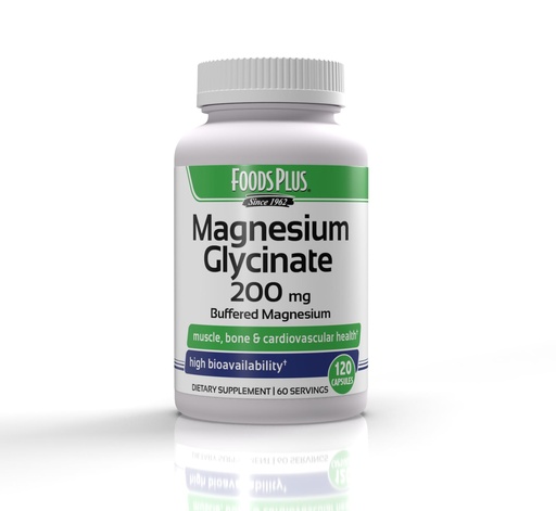[BRSROCY3O4FRA33H] Magnesium Glycinate 200 mg per Serving, Muscle, and Cardiovascular Health, Buffered Magnesium, Health and Nutrient Metabolism, High Bioavailability, 60 Servings