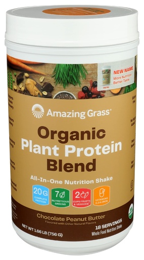 [BRSW2YD4BUMBS2AV] Amazing Grass Organic Plant Protein Blend: Vegan Protein Powder, New Protein Superfood Formula, All-In-One Nutrition Shake With Beet Root, Original, 18 Servings (Chocolate Peanut Butter)