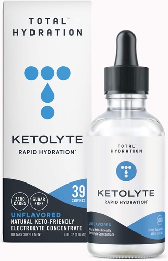 [BRSWYYL6BNYRSHTP] Ketolyte Rapid Hydration (Unflavored) Keto-Friendly Electrolyte Drops with No Calories No Sugar, Natural Electrolyte Supplement with Magnesium (39 Servings)