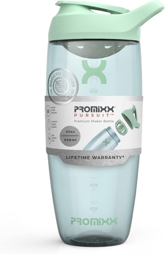 [BRSRMHD3O4PWGALZ] Promixx Pursuit Protein Shaker Bottle (32 oz) – Silent No-Ball Mixer, Leak-Proof Lid, BPA/BPS & Phthalate-Free ECOZEN – Easy-Clean Shaker Cup for Protein Shakes, Pre & Post-Workout Smoothies