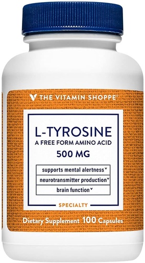 [BRSWKH3YOUIGMALF] The Vitamin Shoppe L-Tyrosine 500 MG (100 Capsules)